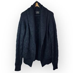 All Saints Spitalfields Cable Knit Wool Alpaca Blend Open Front Cardigan Medium